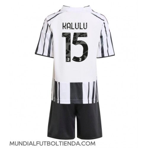 Camiseta Juventus Pierre Kalulu #15 Primera Equipación Replica 2025-26 para niños mangas cortas (+ Pantalones cortos)